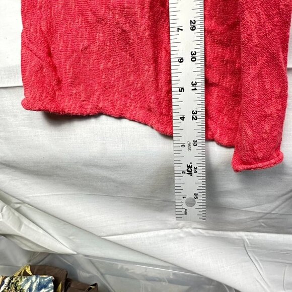 Eileen Fisher Sz M Cardigan Linen Open Front Cottage Core Travel Work Beach - Picture 3 of 6